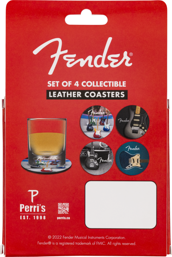 Fender Guitar Coasters Set Multi-Colour Leather