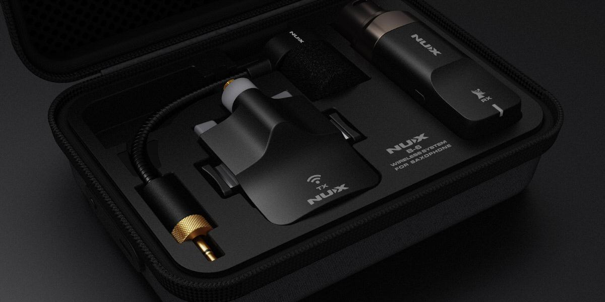 The storage case for the B-6 wireless sytem can also charge the mic transmitter and the receiver